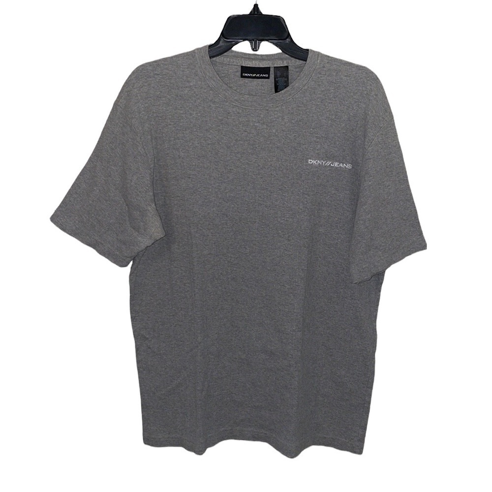 DKNY Jeans Mens Gray‎ Logo Graphic Short Sleeve Cotton T-Shirt Size Large L